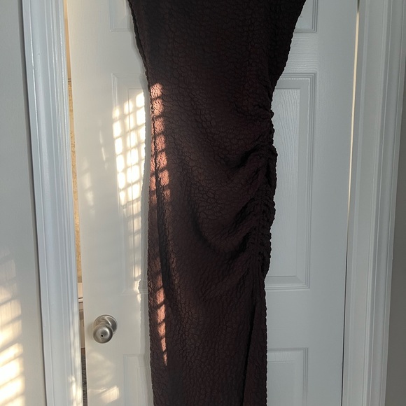 Anthropologie Maya Cowl Neck Textured Brown Midi Dress New without Tags - Picture 2 of 2
